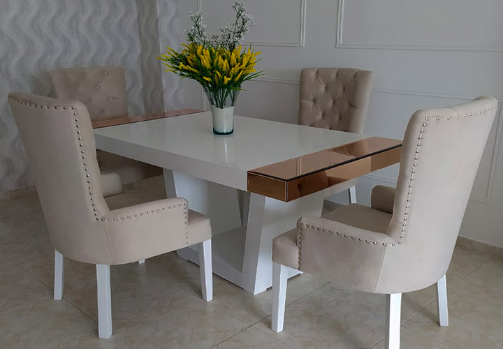 Comedor base plantilla de 4 puestos fabricado en madera cedro - 25