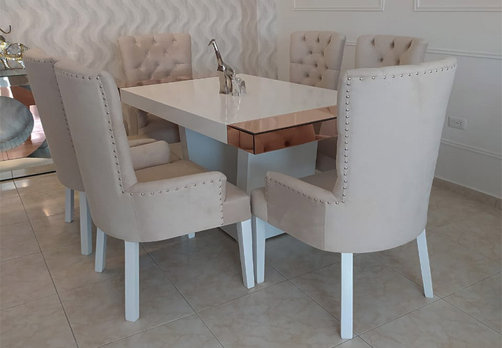 Comedor base plantilla de 4 puestos fabricado en madera cedro - 28